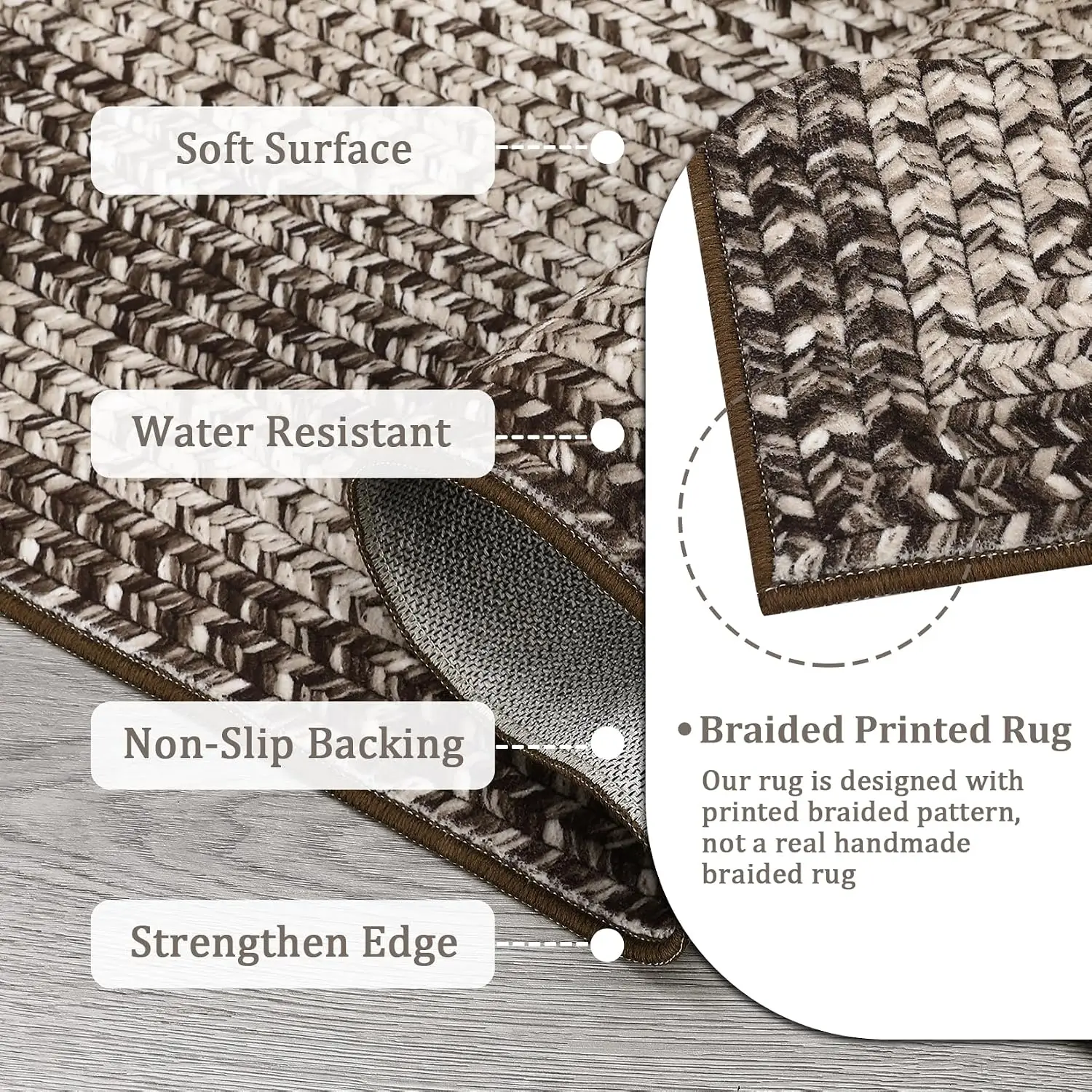 8x10 FT Boho Braided Area Rug – Moroccan-Inspired Luxury Home Décor - Image 4