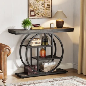 41.3-Inch 4-Tier Industrial Console Table - Thumbnail Image 9