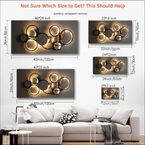 Beige Gallery Wrapped Canvas Wall Art – Modern Abstract Geometric Design - Thumbnail Image 5