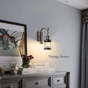 Rustic Farmhouse Lantern Wall Sconce – Antique Oil-Rubbed Finish - Thumbnail Image 3