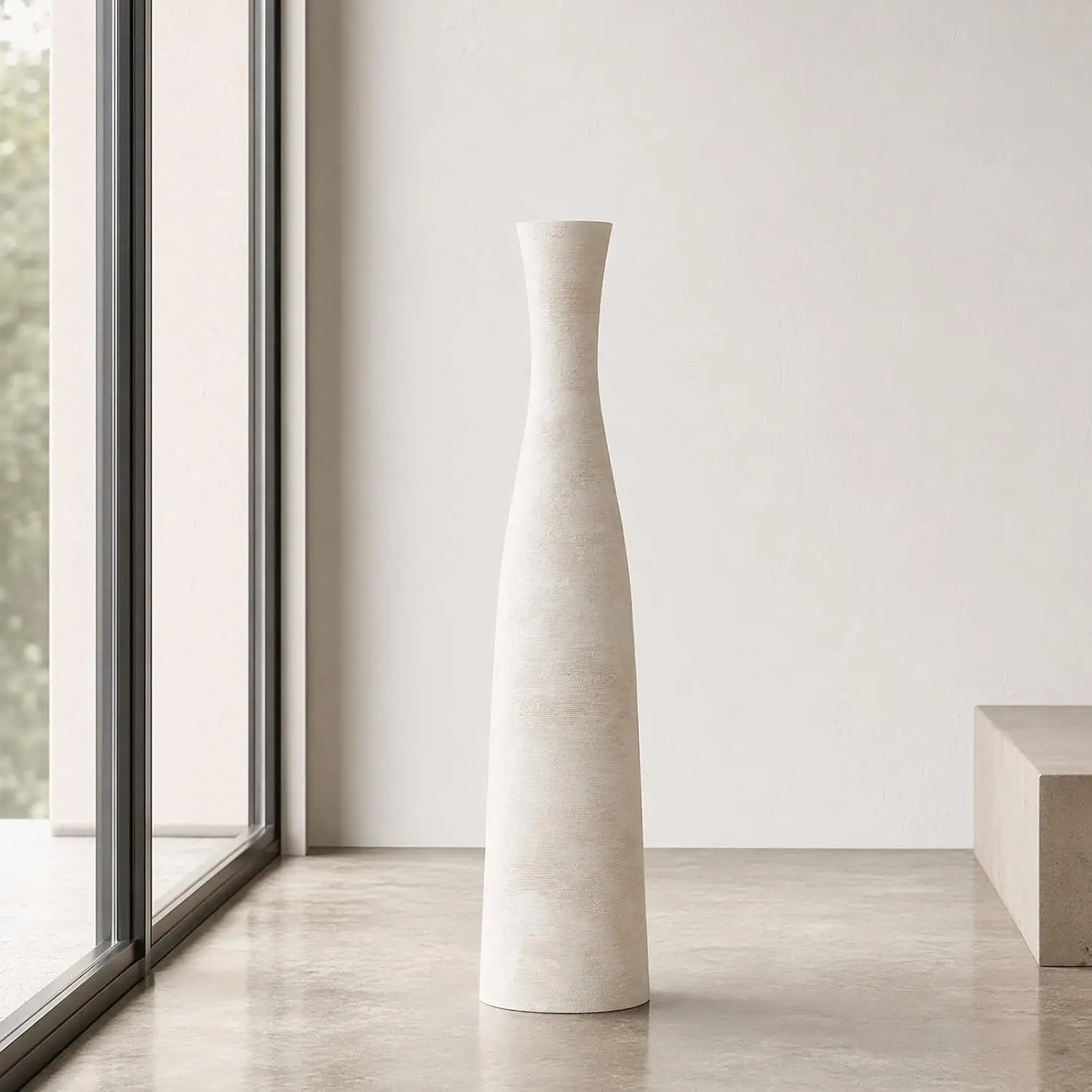 29-Inch Tall Terracotta Floor Vase – Large Ceramic Decorative Home Accent - Image 6