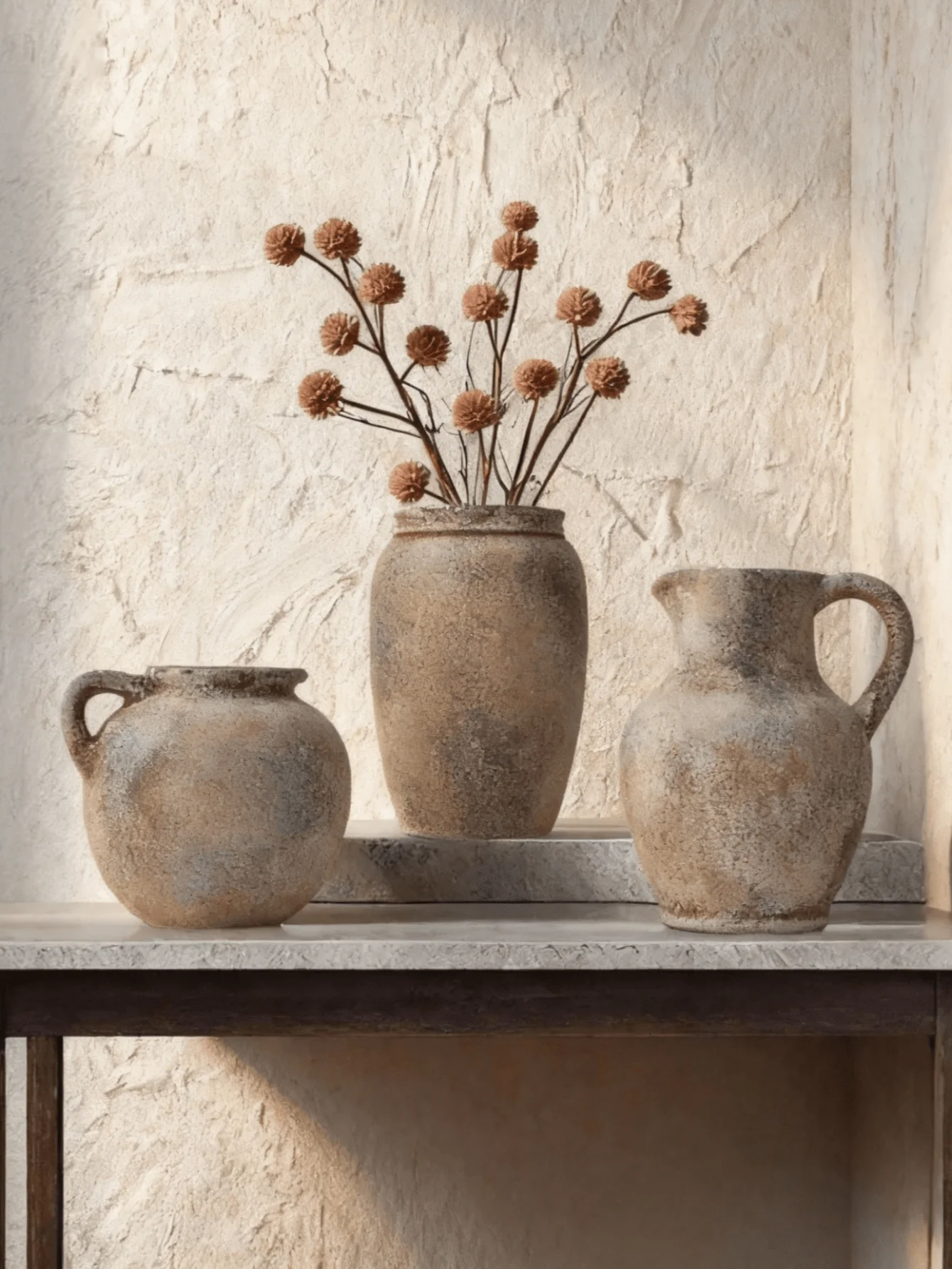 Handmade Vintage Wabi-Sabi Ceramic Vase – Rustic Farmhouse Home Décor - Image 1