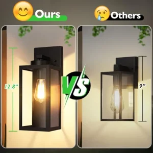 Modern Outdoor Wall Light Fixtures – Waterproof Porch Lanterns with Glass Shades - Thumbnail Image 2