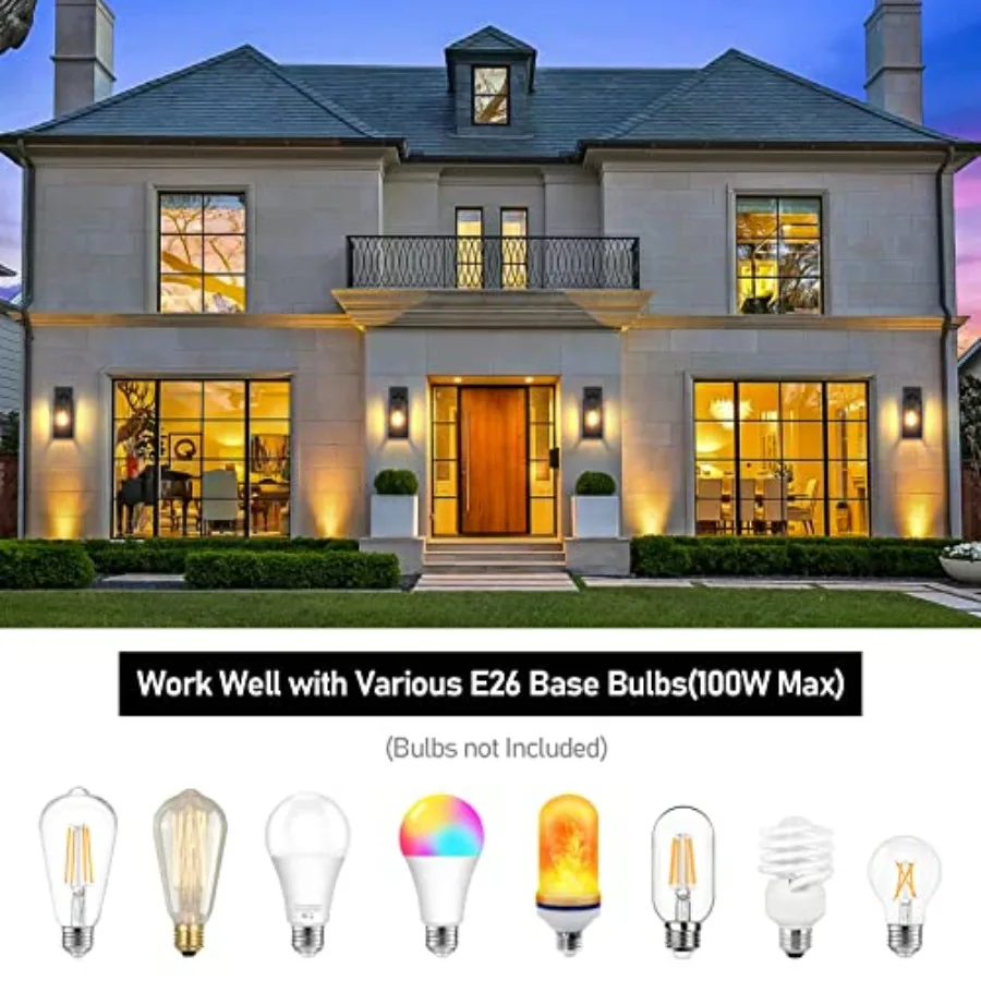 Modern Outdoor Wall Light Fixtures – Waterproof Porch Lanterns with Glass Shades - Image 4