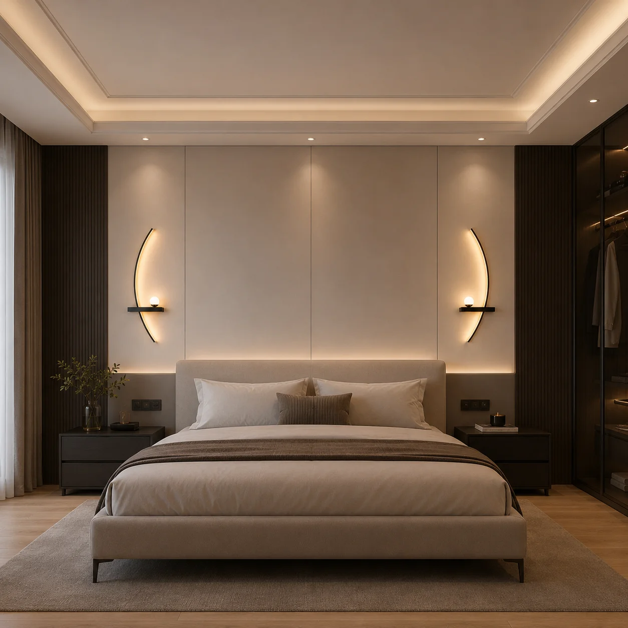 Modern Curved Crescent LED Wall Lamp – 3-Color Minimalist Decorative Lighting - Image 3