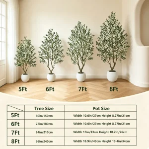Artificial Olive Tree with Decorative Planter – 5FT/6FT/7FT/8FT Realistic Faux Tree - Thumbnail Image 3