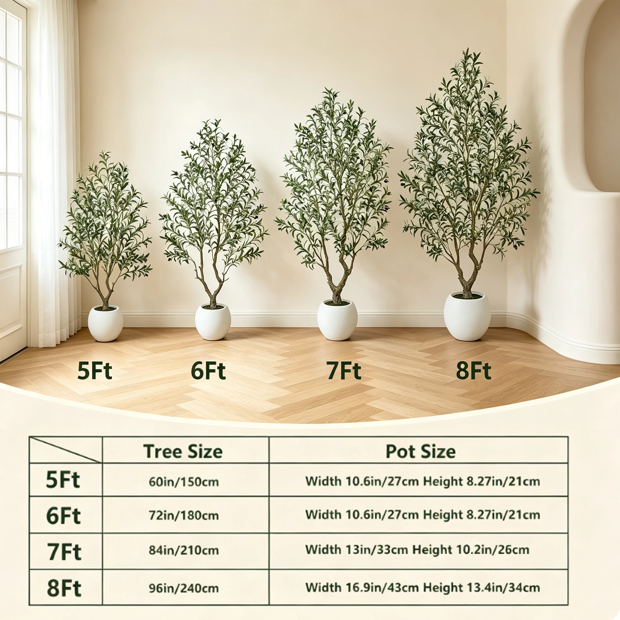 Artificial Olive Tree with Decorative Planter – 5FT/6FT/7FT/8FT Realistic Faux Tree - Image 3