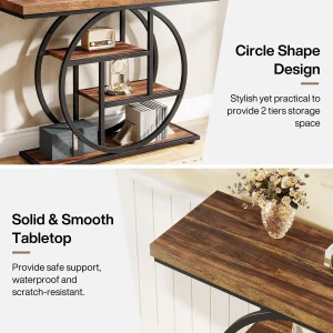41.3-Inch 4-Tier Industrial Console Table - Thumbnail Image 6
