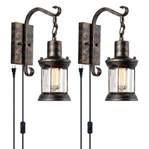Rustic Farmhouse Lantern Wall Sconce – Antique Oil-Rubbed Finish - Thumbnail Image 6