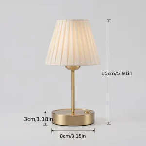 Cordless Rechargeable Table Lamps – 3 Color Modes, Touch Control & Elegant Pleated Shade - Thumbnail Image 2