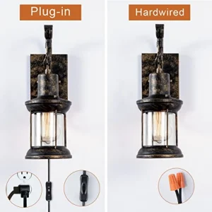 Rustic Farmhouse Lantern Wall Sconce – Antique Oil-Rubbed Finish - Thumbnail Image 5