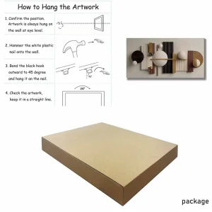 Modern Abstract Geometric Wall Art – Beige & Brown 3D-Look Canvas Print - Thumbnail Image 7