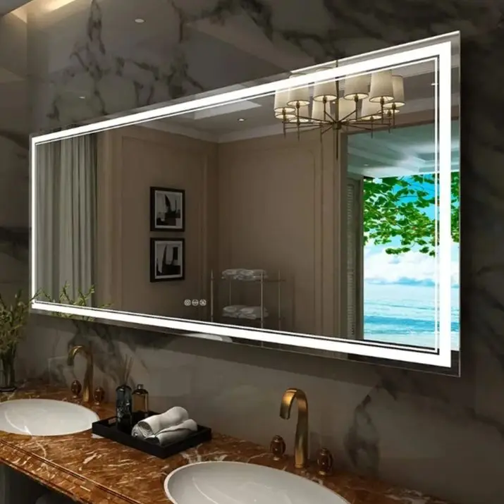 Jumbo-Large Illuminated LED Bathroom Mirror – Front & Backlit Vanity Mirror - Image 2