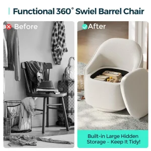 360° Swivel Accent Chair with Storage – Cozy Comfort & Modern Elegance - Thumbnail Image 5