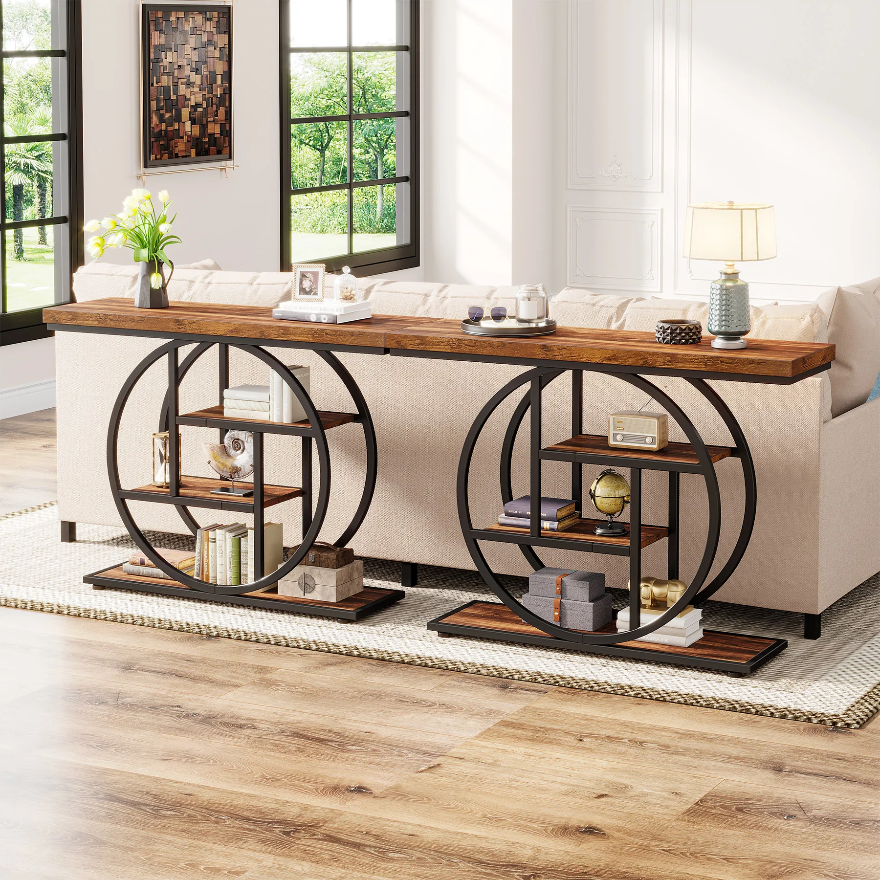 41.3-Inch 4-Tier Industrial Console Table - Image 5