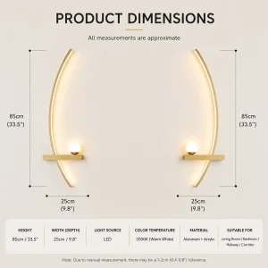 Modern Curved Crescent LED Wall Lamp – 3-Color Minimalist Decorative Lighting - Thumbnail Image 5