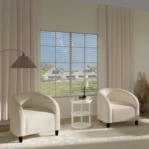 Tacleekii Bouclé Accent Barrel Chair – Cozy Comfort & Modern Style - Thumbnail Image 6
